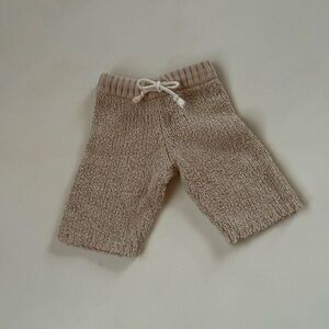 Grown 0–3M Knit Pants | Oatmeal Cotton Baby Pants